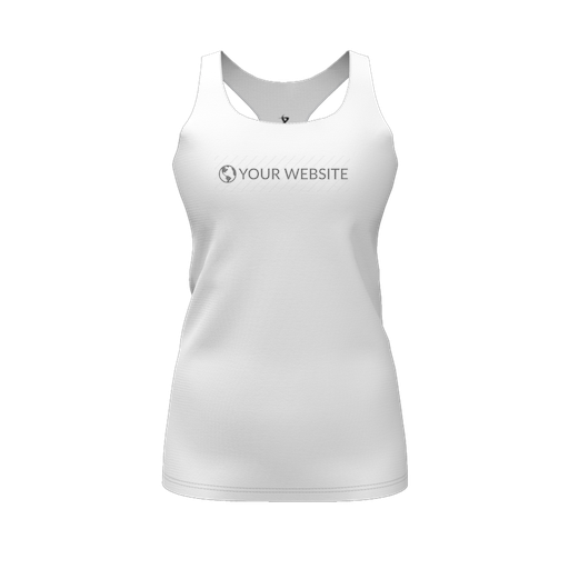 [FT0TRBWH-FYS-LOGO1] Decker Racerback Tank Top (Female Youth S, White, Logo 1)