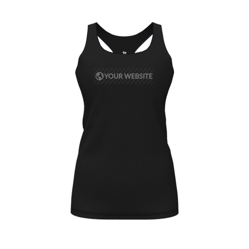 [FT0TRBBK-FYS-LOGO1] Decker Racerback Tank Top (Female Youth S, Black, Logo 1)