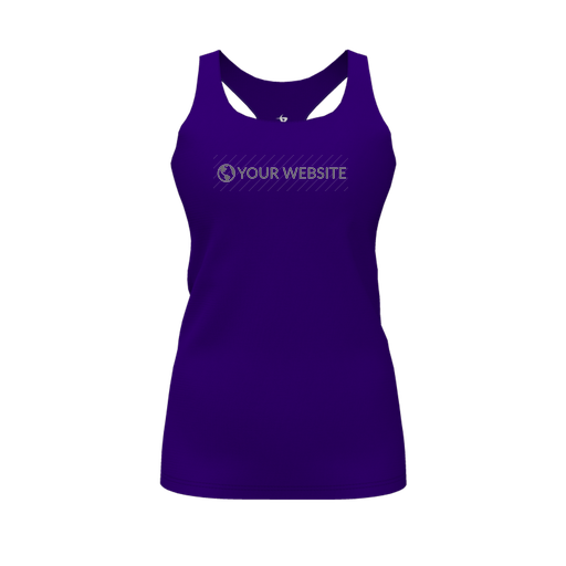 [FT0TRBPP-FYS-LOGO1] Decker Racerback Tank Top (Female Youth S, Purple, Logo 1)