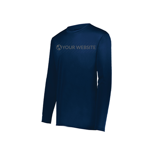 [222822.065.XS-LOGO1] Men's LS Smooth Sport Shirt (Adult XS, Navy, Logo 1)
