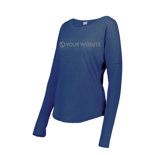 [FTLCUBRY-FAXS-LOGO1] Decker Women's Tri-Blend T-Shirt - Long Sleeve (Female Adult XS, Royal, Logo 1)